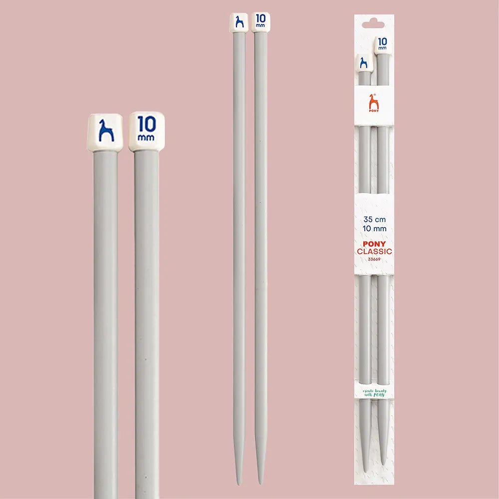 Pony straight knitting needles 35 cm 2 mm - 10 mm