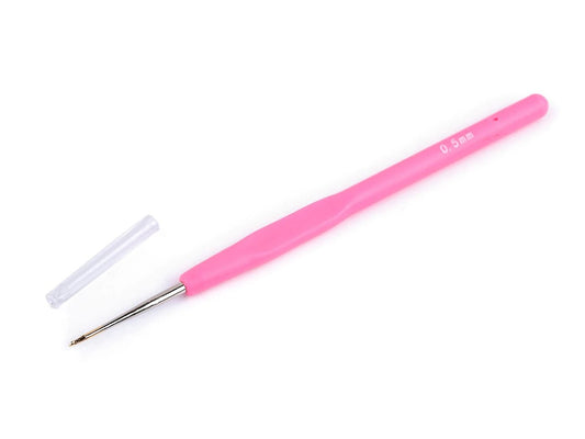 Crochet hook with silicone handle - 0.5 mm 14 cm