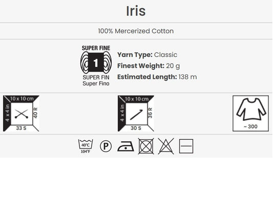 Crochet thread YARN ART IRIS - 138m | 20g