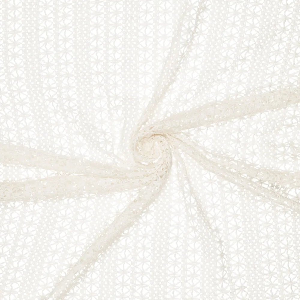 Crocheted lace fabric - milky white 230 g/m²