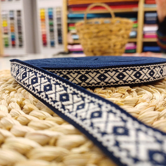Folk ribbon, belt 15mm-blue-LV