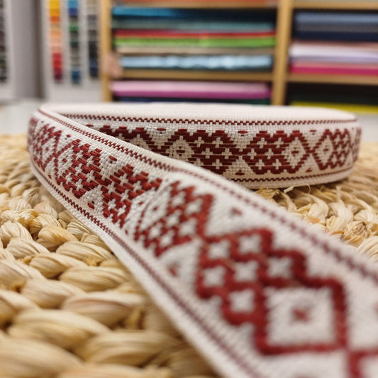 Folk ribbon, band 20mm-white-LV