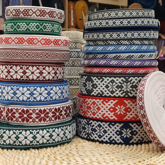 Folk ribbon, 22mm band - green - LV