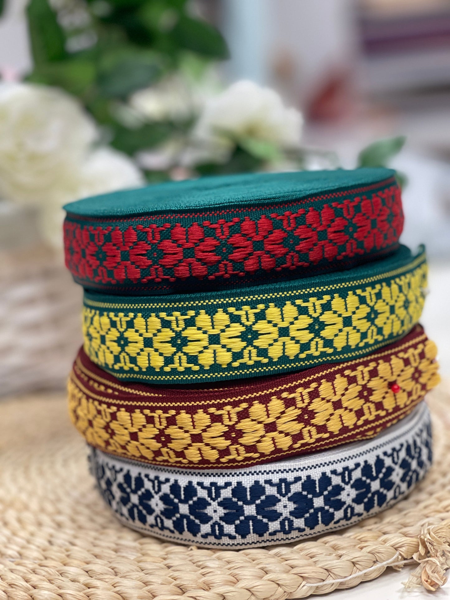 National ribbon, sash 36mm - green with yellow LV