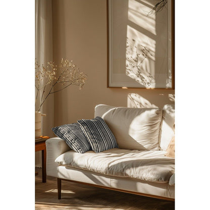 Image with traditional-pattern fabric - black-and-white abstract pattern 315 g/m² – available at Charlotte's Fabrics