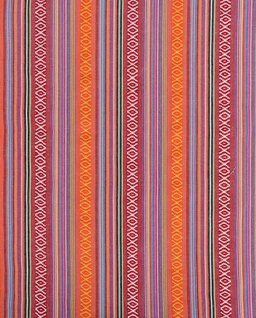Folk pattern fabric-orange tones 200 g/m²