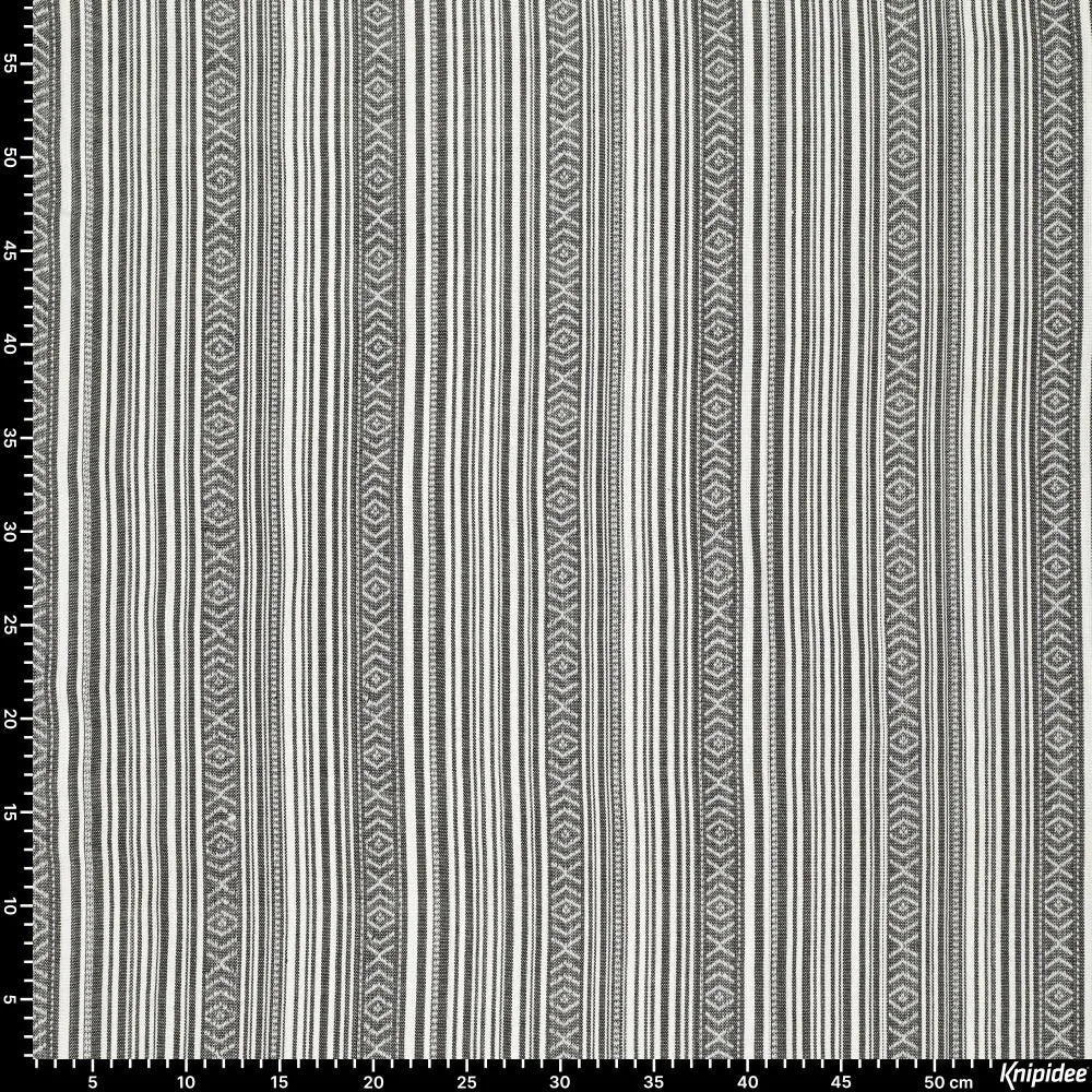 Folk pattern fabric - grey tones 200 g/m²