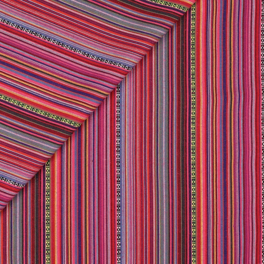Ethnic pattern fabric - pink tones 200 g/m²