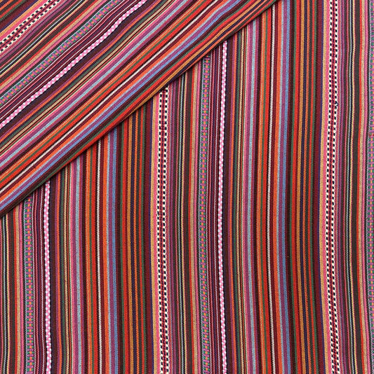 Folk pattern fabric - red tones 200 g/m²