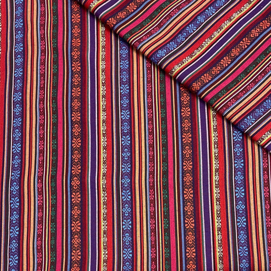 traditional pattern fabric - red and blue tones 200 g/m²
