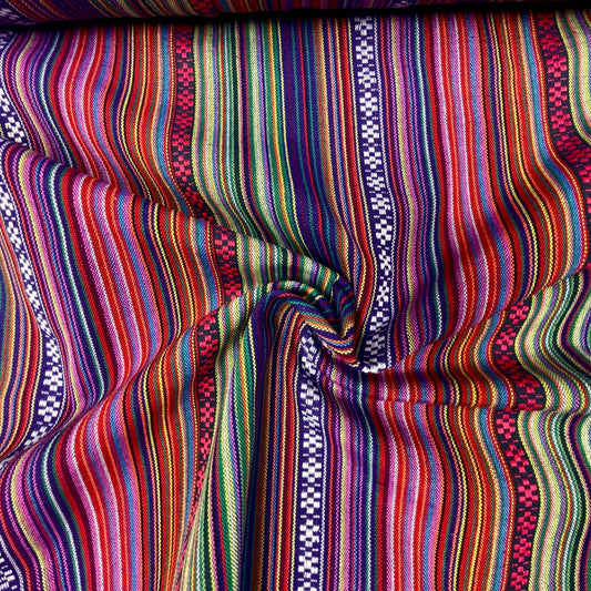 Folk-pattern fabric – purple tones 200 g/m²