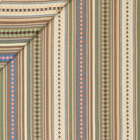 Ethnic pattern fabric - green tones 200 g/m²
