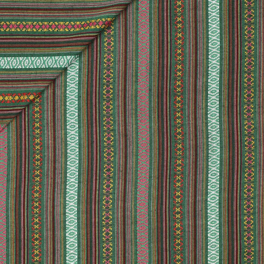 Ethnic pattern fabric - green 200 g/m²