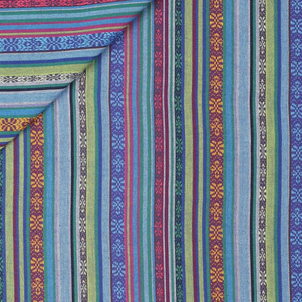 Traditional pattern fabric - blue with green 200 g/m²