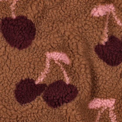 Teddy fleece cherries – available online at Charlotte’s Fabrics