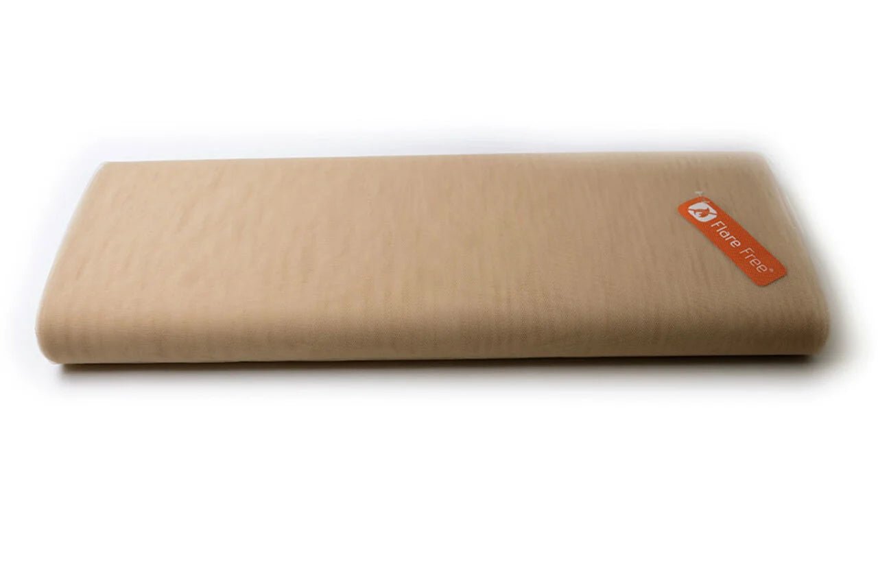 Image of stiff tulle – roasted almond shade | 100% nylon |20 g/m² 150 cm – available at Charlotte's Fabrics
