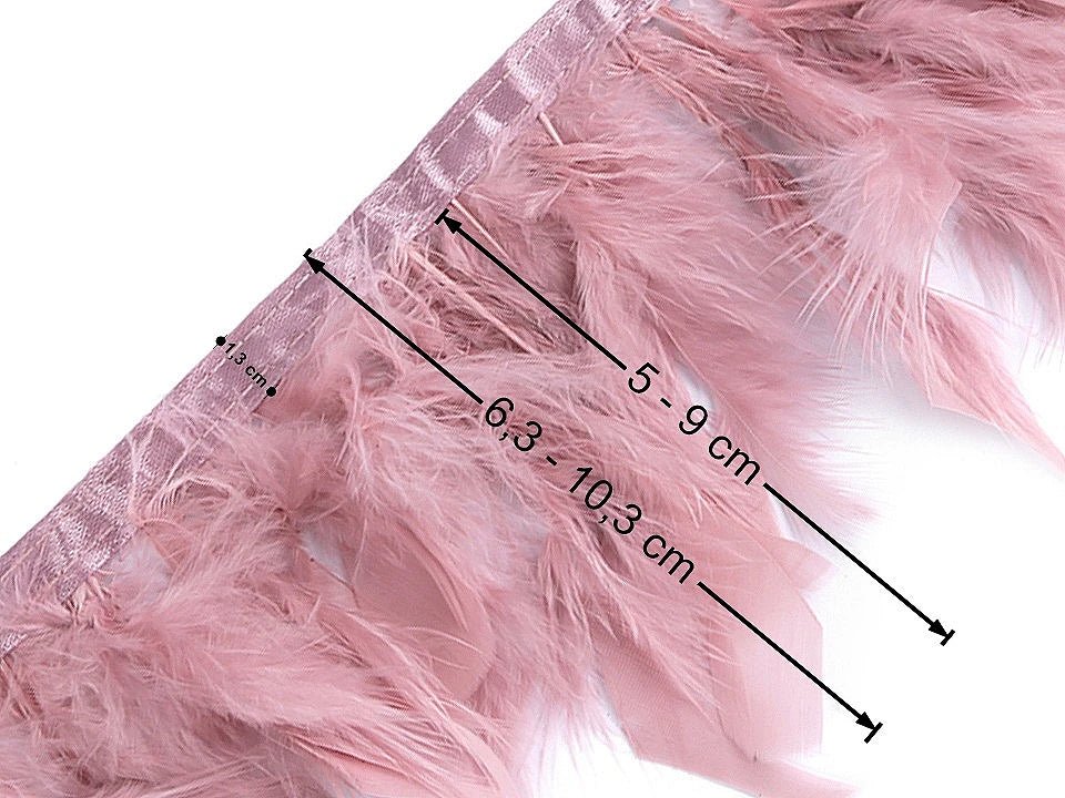 Turkey feather trim ribbon - white (50 cm package)