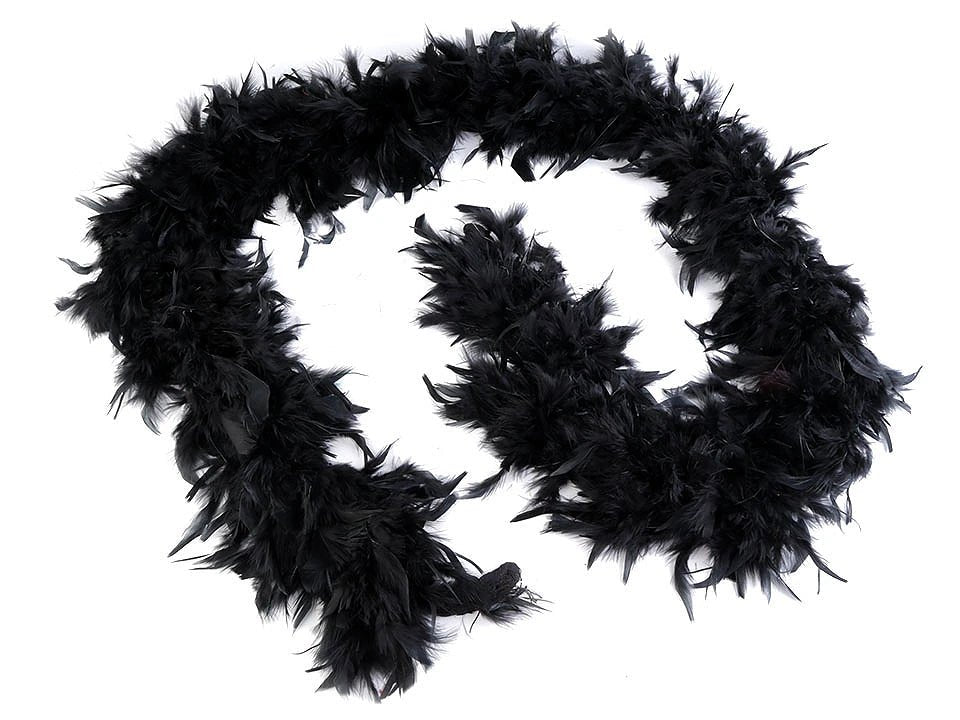Feather boa with pleated trim | 90 g, 1.8 m | assorted colors
