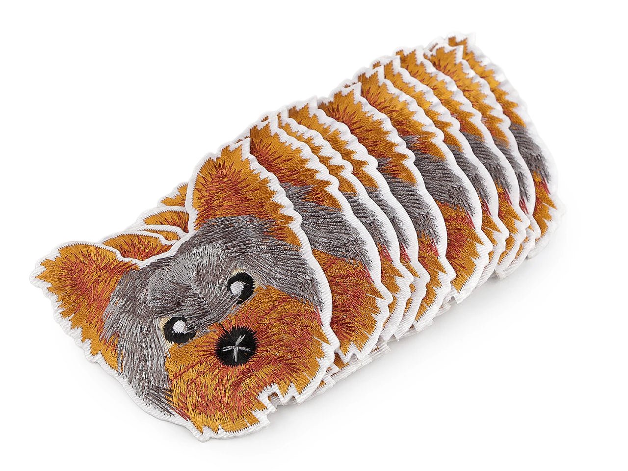 Image of iron-on Yorkshire Terrier appliqué 7.5 x 8 cm – embroidered fabric patch – available online at Charlotte's Fabrics