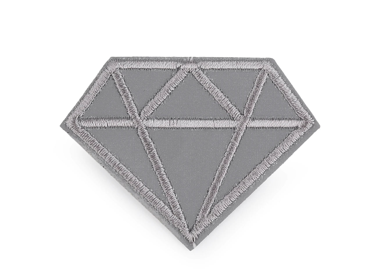 Image with iron-on reflective patches, appliqués | various shapes and sizes – available at Charlotte's Fabrics