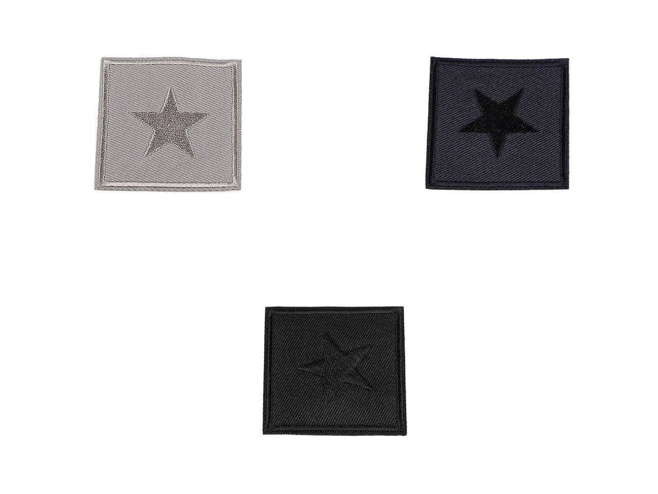 Attēls ar Uzgludināms ielāps, aplikācija ar zvaigzni 5,5 x 5,5 cm – pieejams Šarlotes audumi