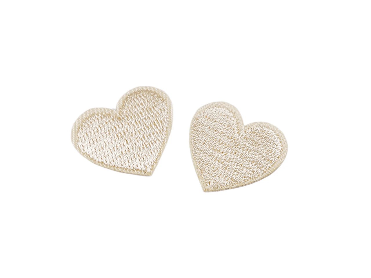 Image with Iron-on patch Heart | Embroidered decorative patch for clothing 2 pcs | various shades – available at Charlotte's Fabrics