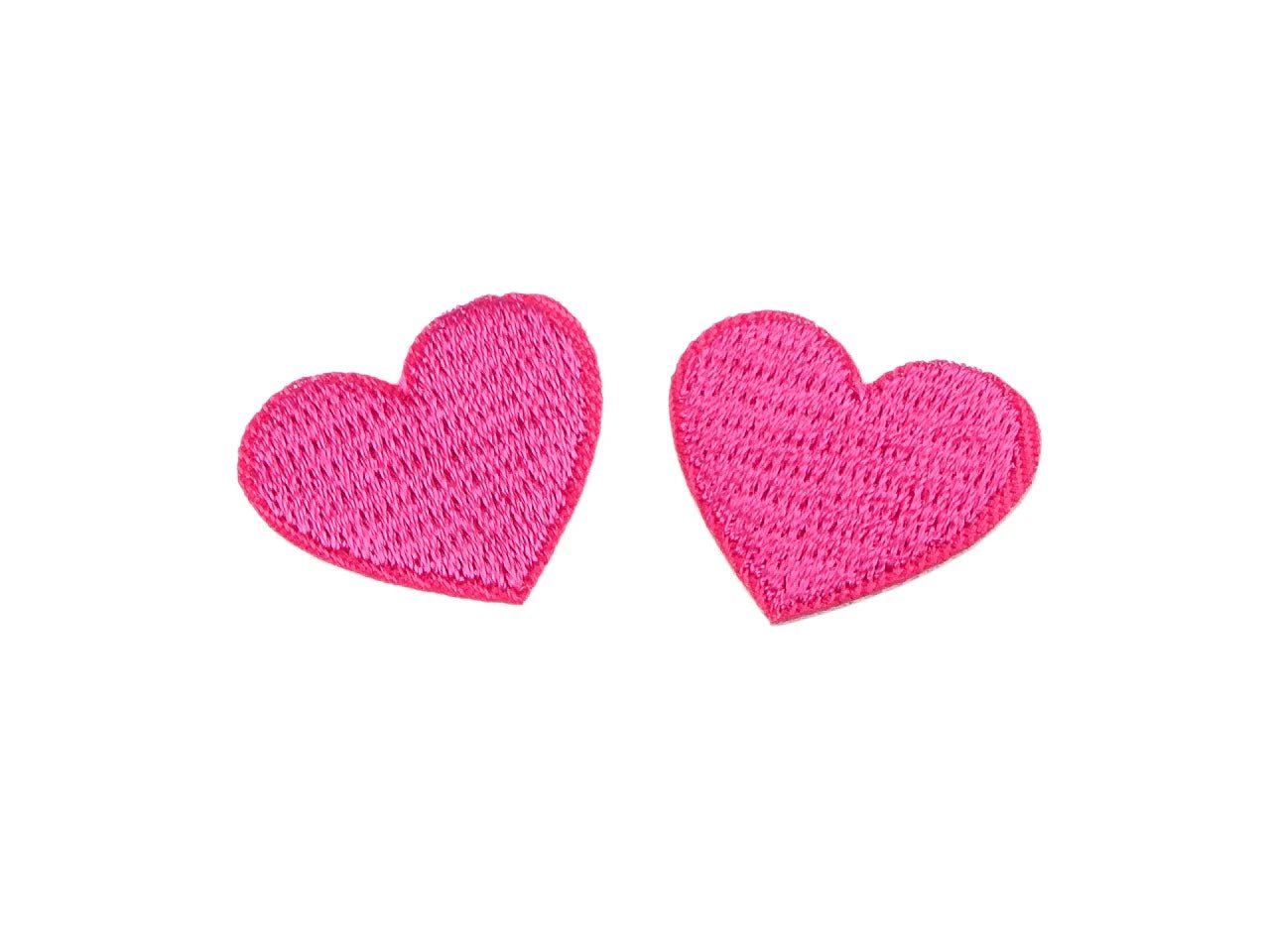 Image with Iron-On Heart Patch | Embroidered decorative patch for clothing, 2 pcs. | various shades – available at Šarlotes audumi