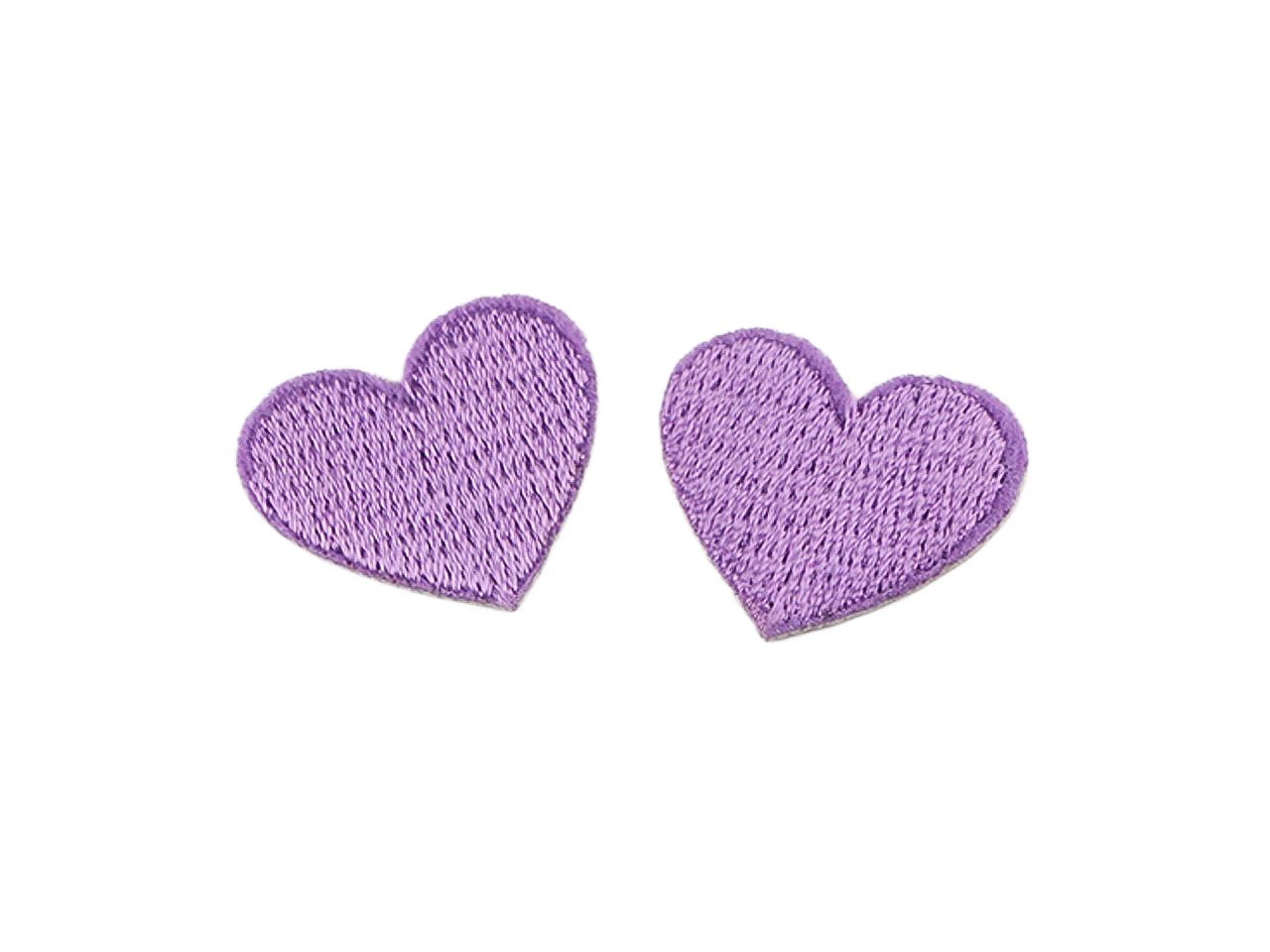 Image with iron-on patch Heart | embroidered decorative patch for clothing, 2 pcs | assorted shades – available at Šarlotes audumi