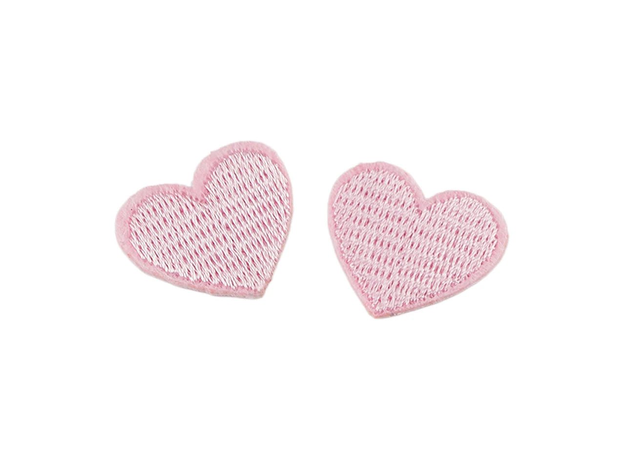 Image of Iron-on patch Heart | Embroidered decorative patch for clothing, 2 pcs | assorted shades – available at Šarlotes audumi