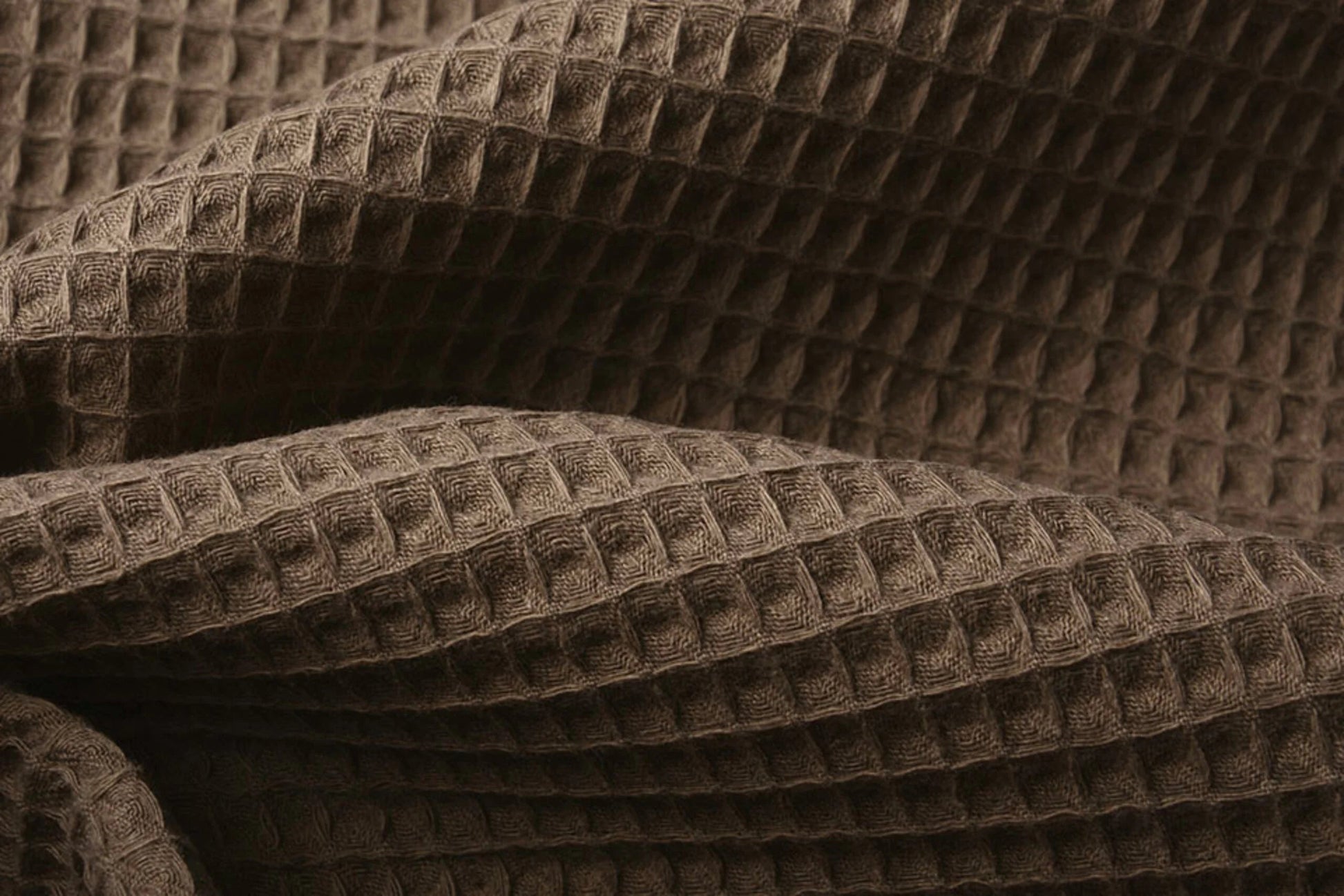 Waffle fabric - brown 230 g/m²