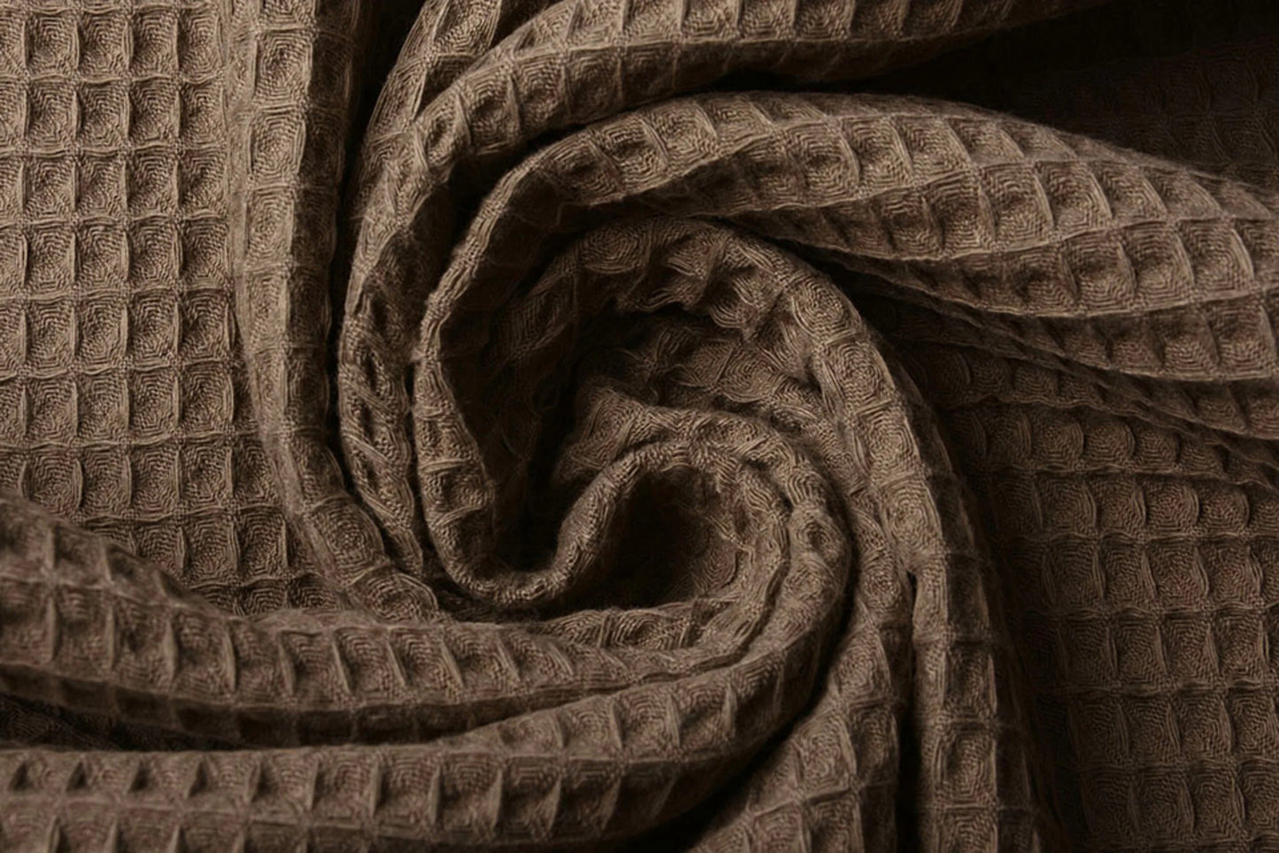 Waffle fabric - brown 230 g/m²