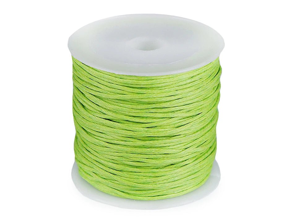 waxed cotton cord Ø 0.8 mm - bright green (25 m roll)
