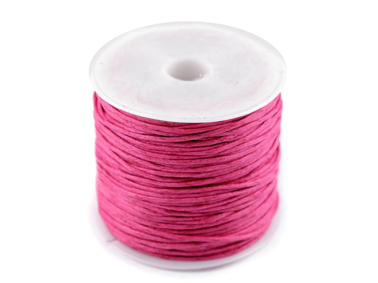 Vaxed cotton cord Ø 0.8 mm - raspberry pink (25 m roll)