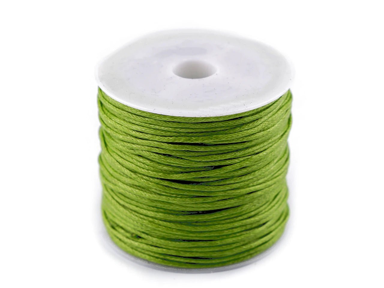Waxed cotton cord Ø 0.8 mm - green apple shade (25 m roll)