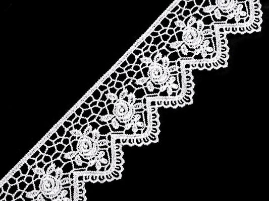 alt
Image of Venetian lace ribbon 45 mm - white – available at Charlotte’s Fabrics