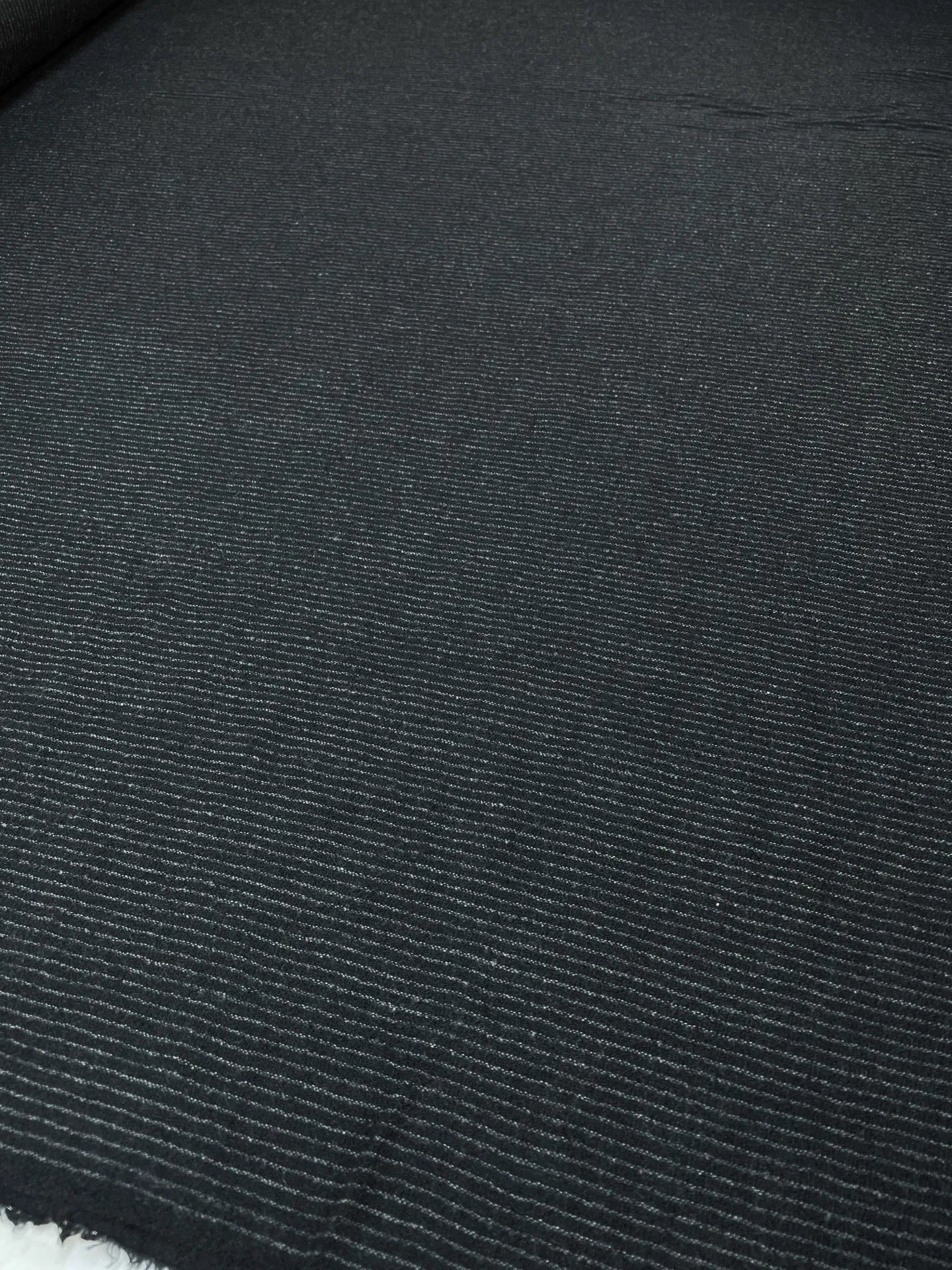 Wool fabric - black with a fine stripe 240 g/m²