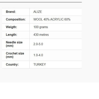 Wool Yarn Alize Angora Real 40 439 m 100 g - butter shade #01