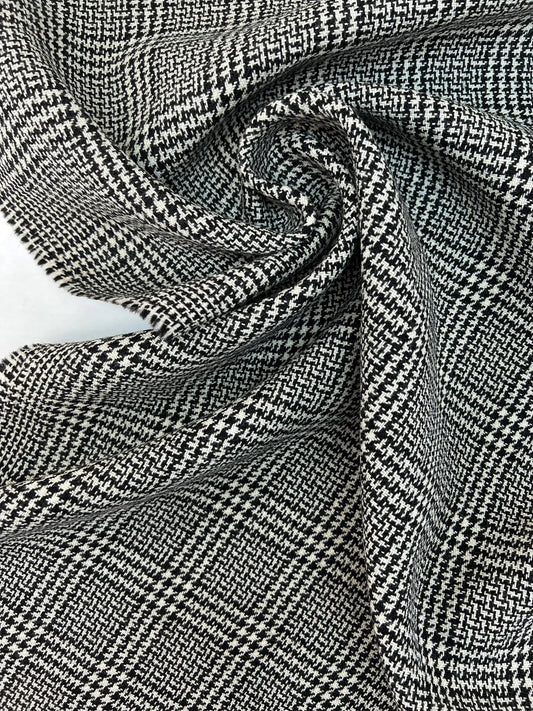 Wool tweed - black and white 480 g/m²