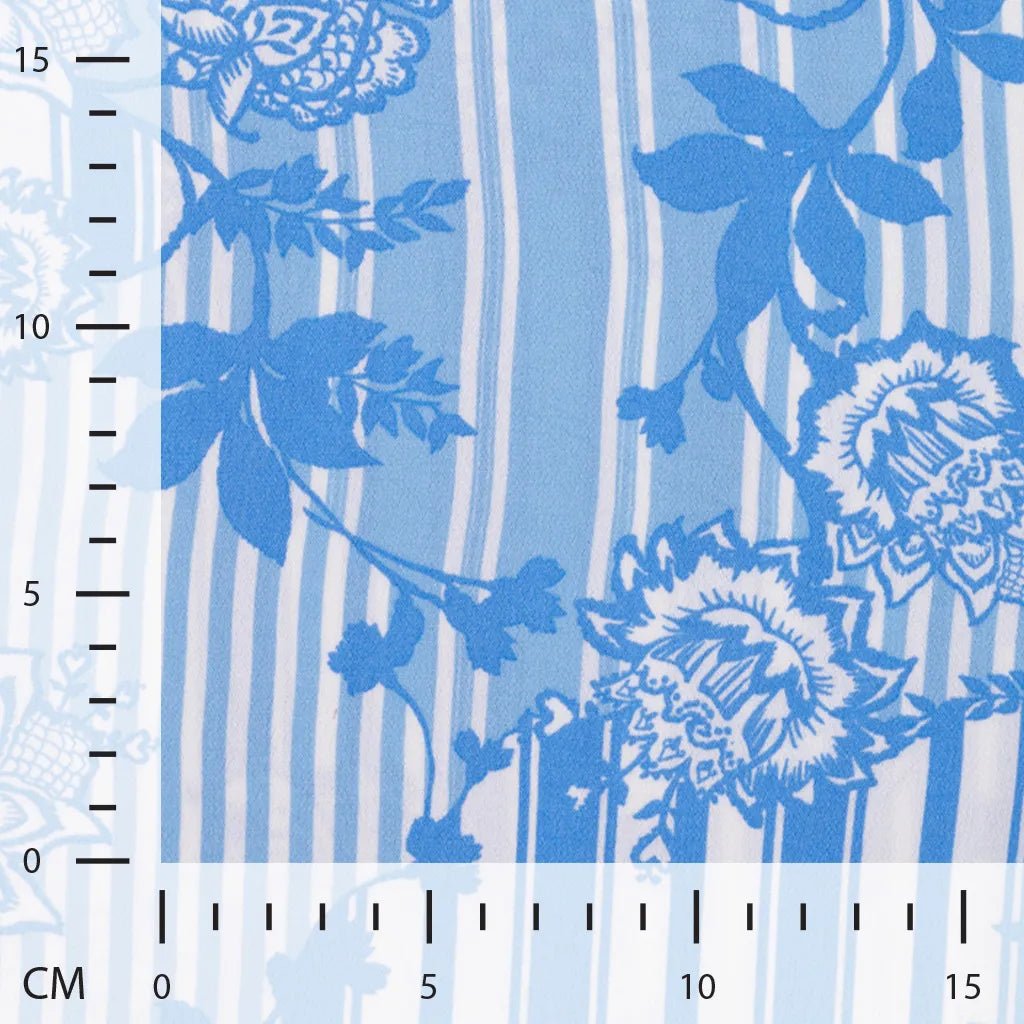 Viskose fabric - line and leaf pattern 130 g/m²