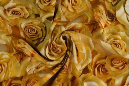Viscose fabric - roses 100 g/m²