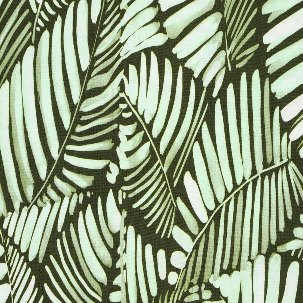 Viscose fabric - green leaves 135 g/m²