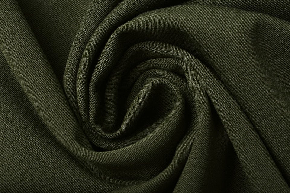 Viscose gabardine with elastane - khaki 275 g/m²