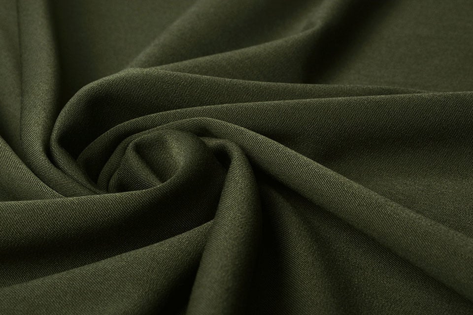 Viscose gabardine with elastane - khaki 275 g/m²