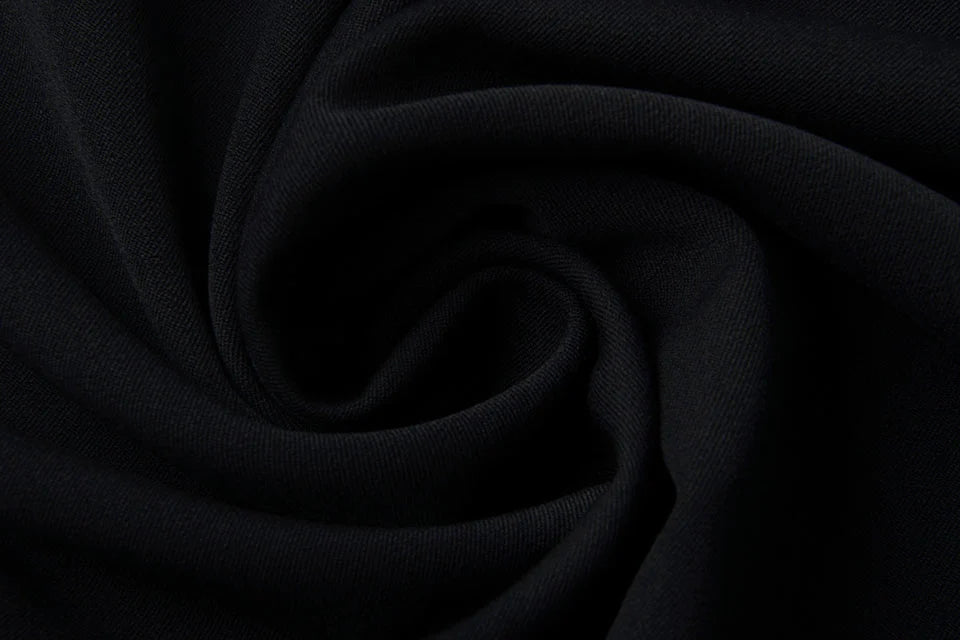 Viscose gabardine with elastane - black 275 g/m²