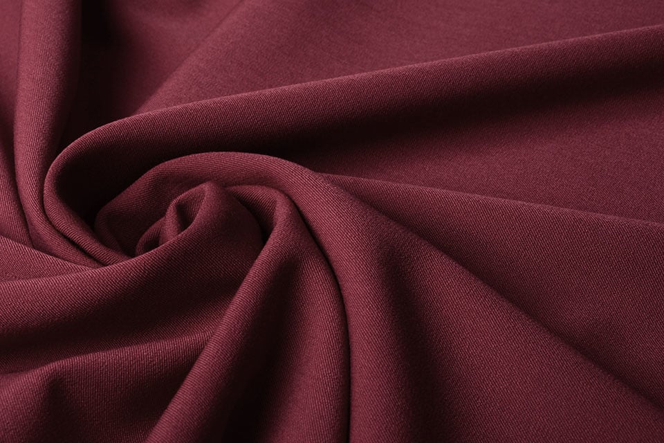 Viscose gabardine with elastane - dark red 275 g/m²