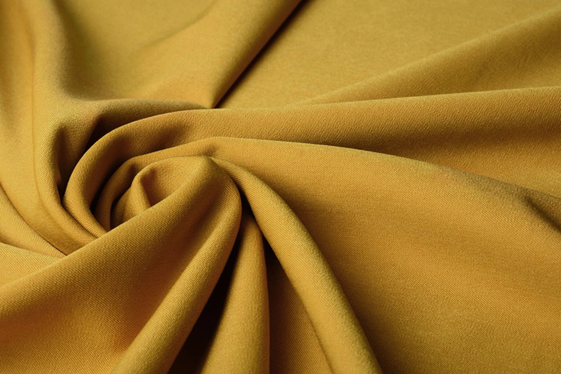 Viscose suiting fabric with elastane - dark yellow 275 g/m²