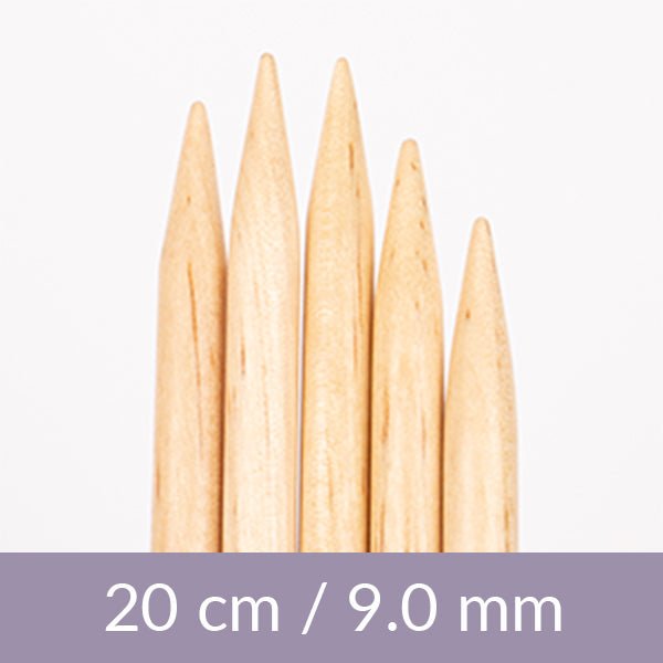 Image of DROPS Basic sock knitting needles – birch, 20 cm | 5.5–12.0 mm – available at Šarlotes audumi