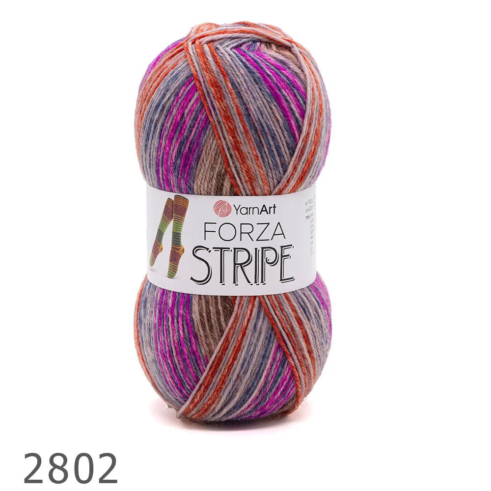 Włóczka skarpetkowa z wełną YarnArt Forza Stripe – 100 g / 420 m – dostępne online w sklepie Tkaniny u Szarloty