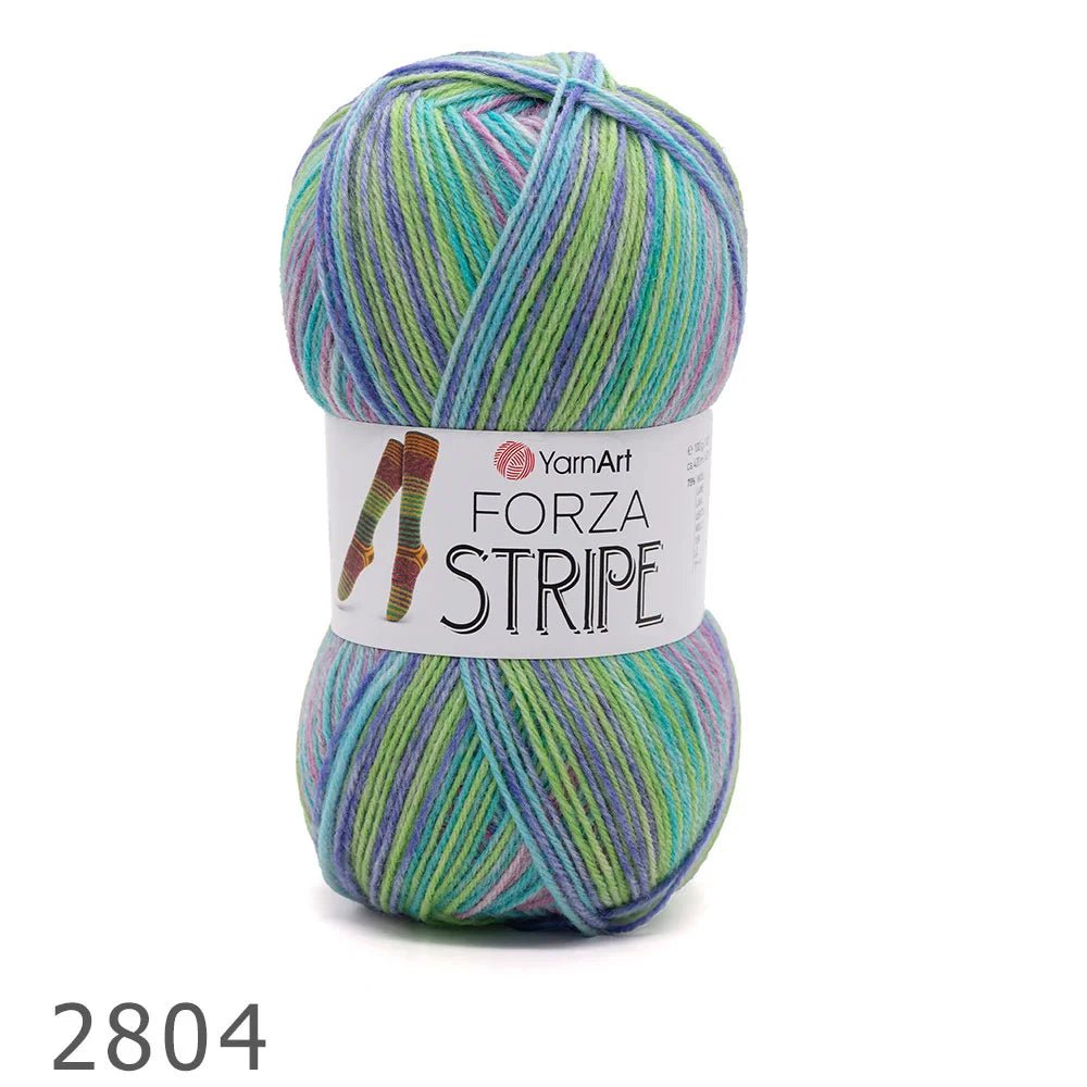 Włóczka skarpetkowa z wełną YarnArt Forza Stripe – 100 g / 420 m – dostępne online w sklepie Tkaniny u Szarloty