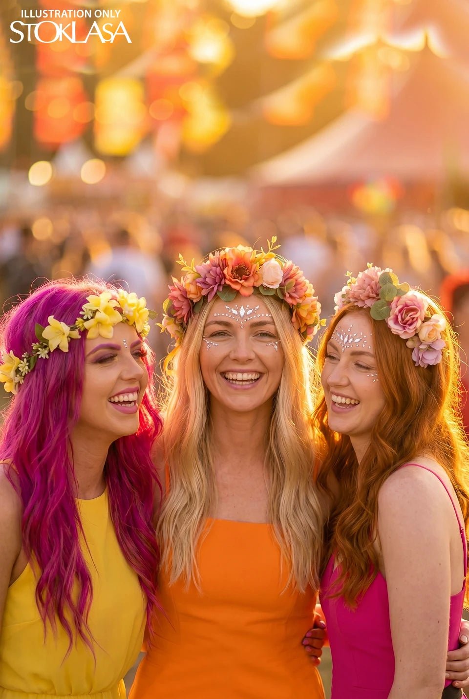 Image of a flower wreath hairband – available from Šarlotes audumi